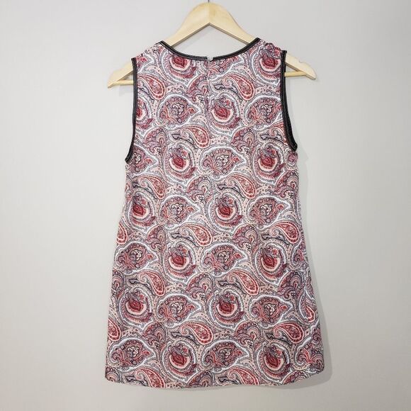 🦋3/$25 Massimo Dutti Size 6 Red Brown Paisley Sleeveless V-Neck Tank Top - Picture 2 of 9